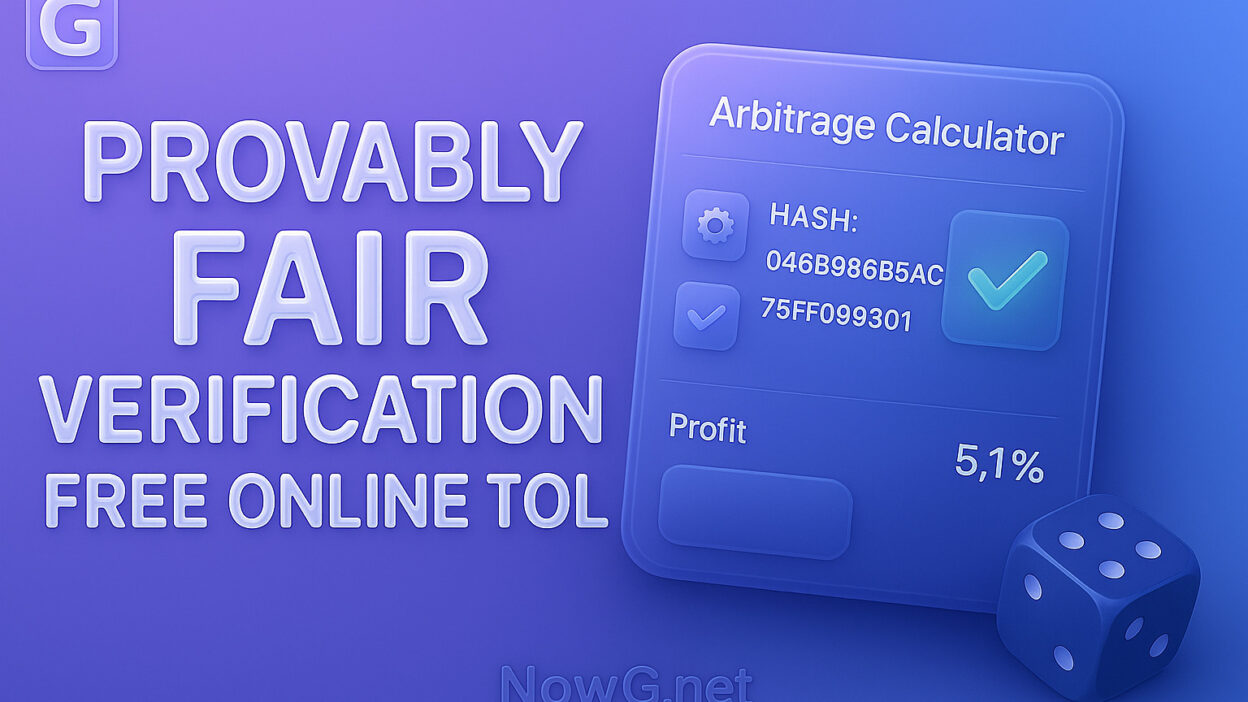 Provably Fair Verification Free Online Tool nowg